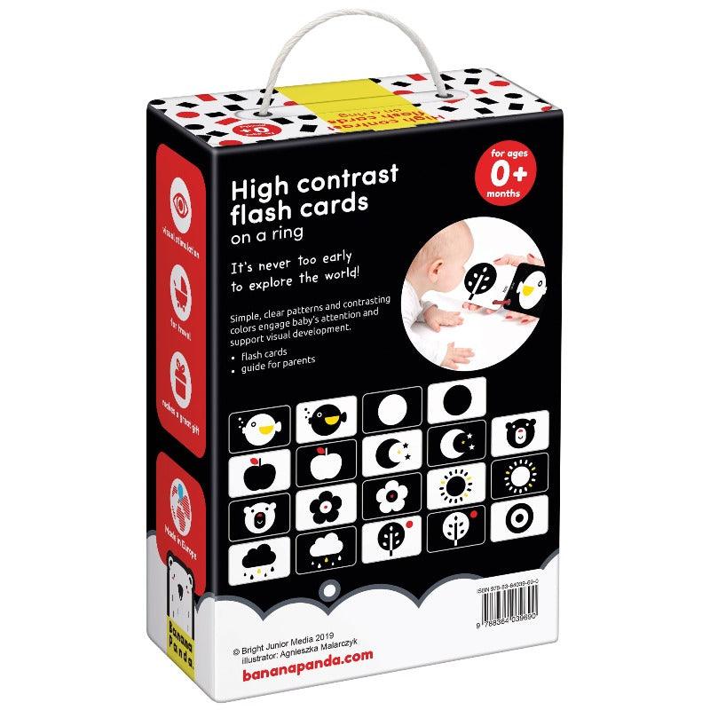 High contrast flash cards on a ring 0+ Banana Panda