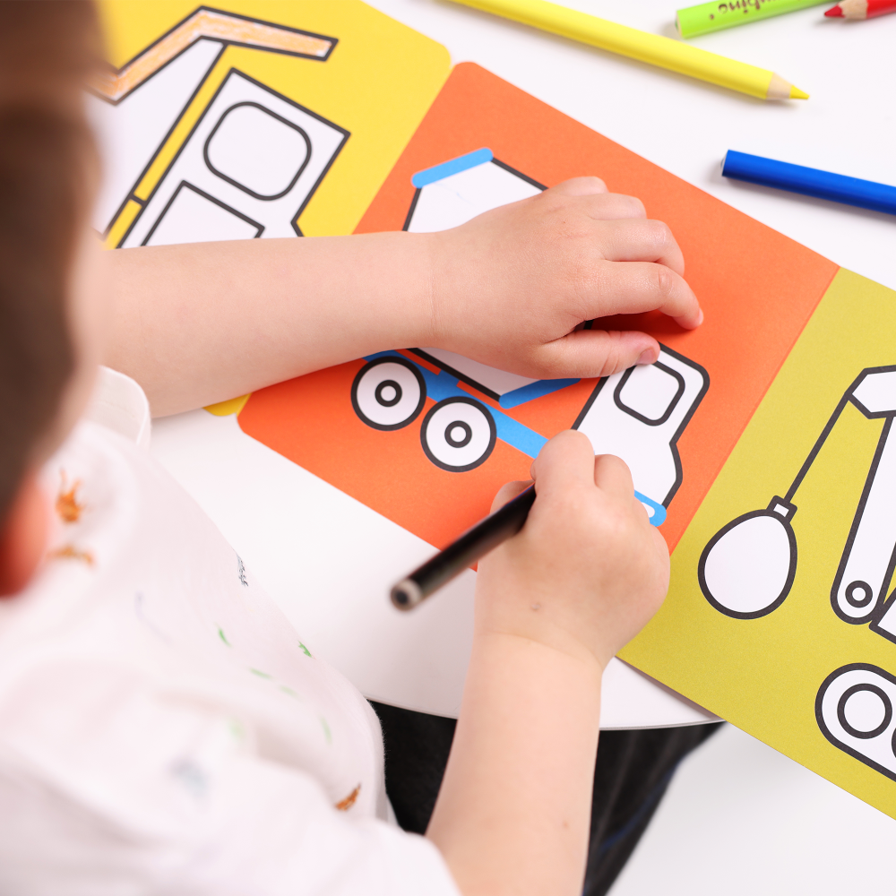 Looong Coloring Book Vehicles - Livro desdobrável para colorir 2+, Banana Panda