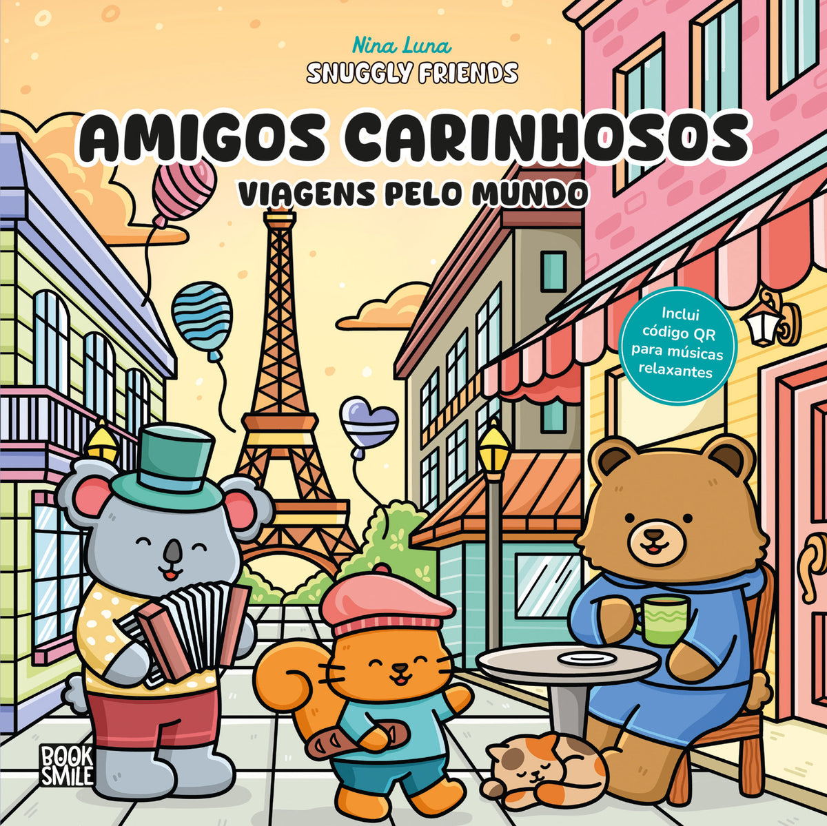Livro de Colorir Amigos Carinhosos - Viagens pelo Mundo, Nina Luna Coloring