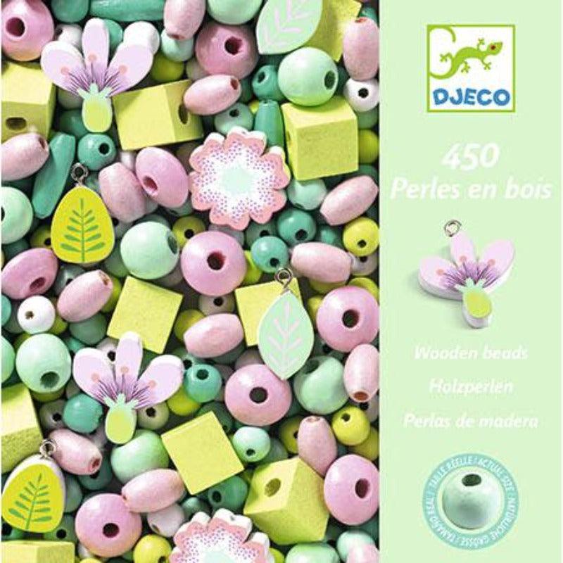contas de madeira flores djeco