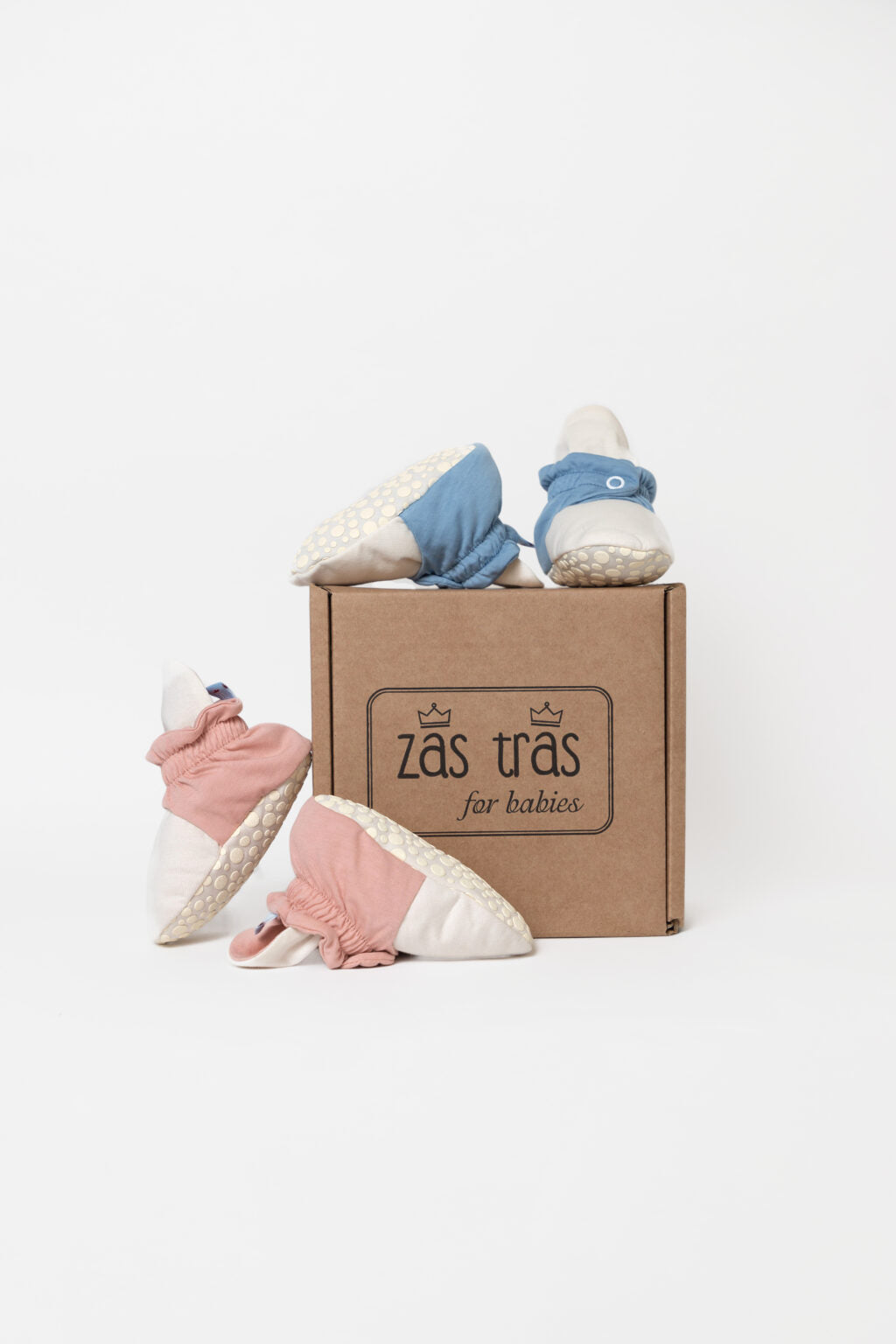 Zás Trás Baby Booties Fresh Collection, Blue Popcorn