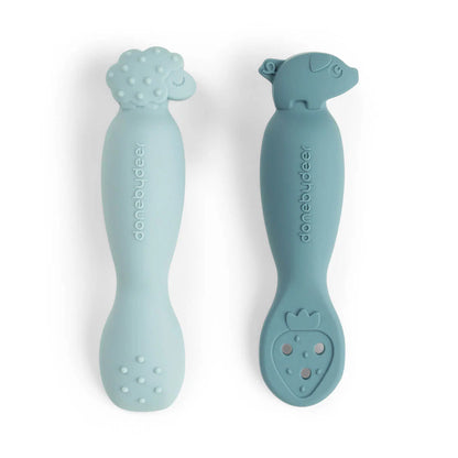 Colheres de aprendizagem (pack 2), Tiny farm Blue