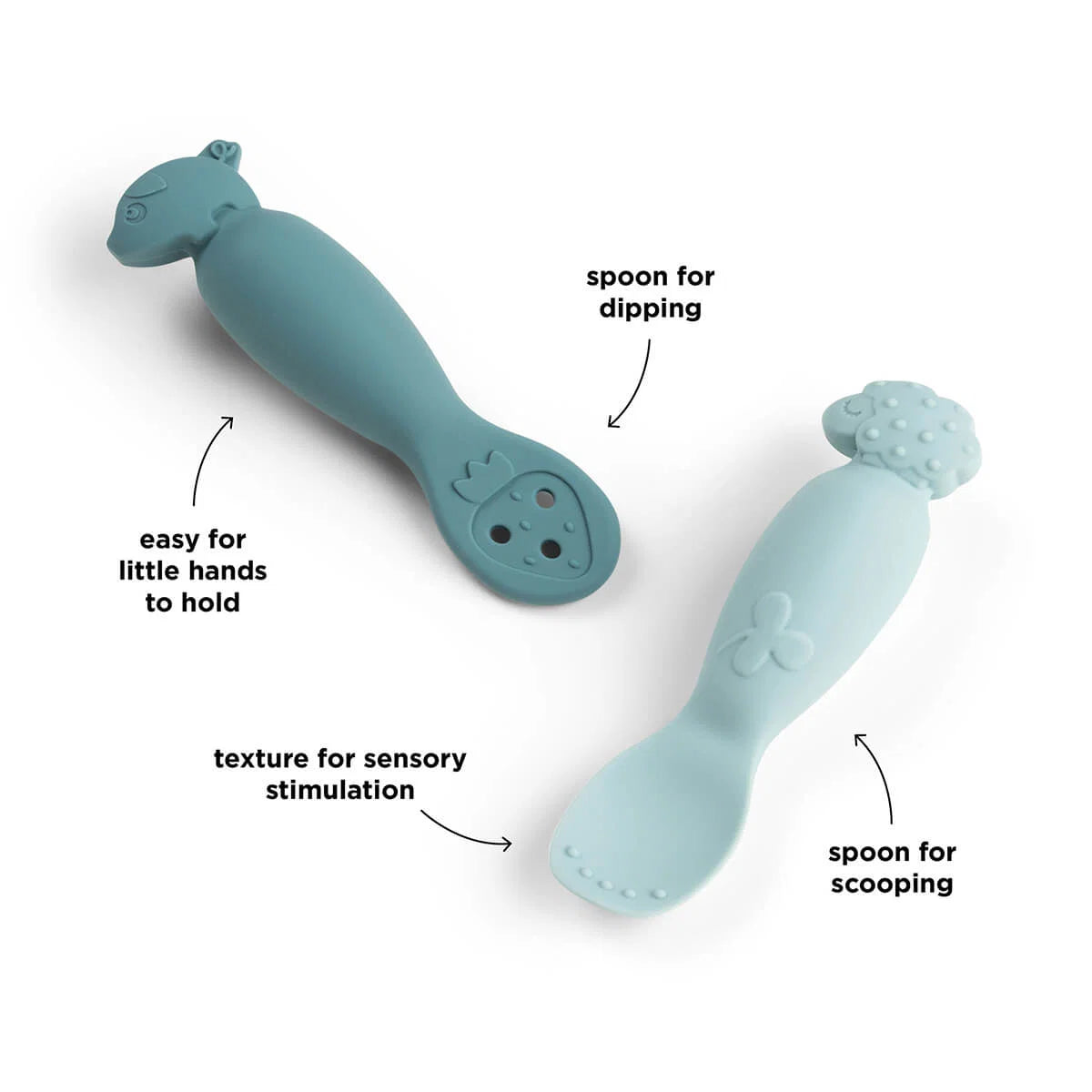Colheres de aprendizagem (pack 2), Tiny farm Blue
