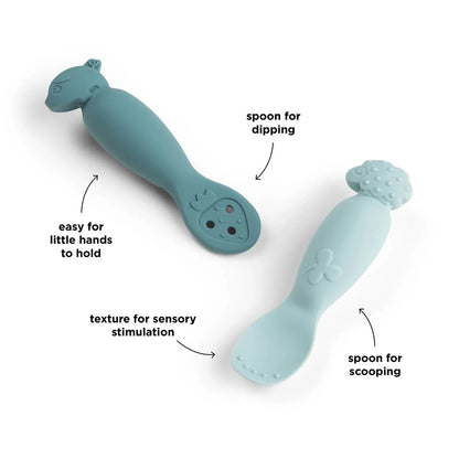 Colheres de aprendizagem (pack 2), Tiny farm Blue