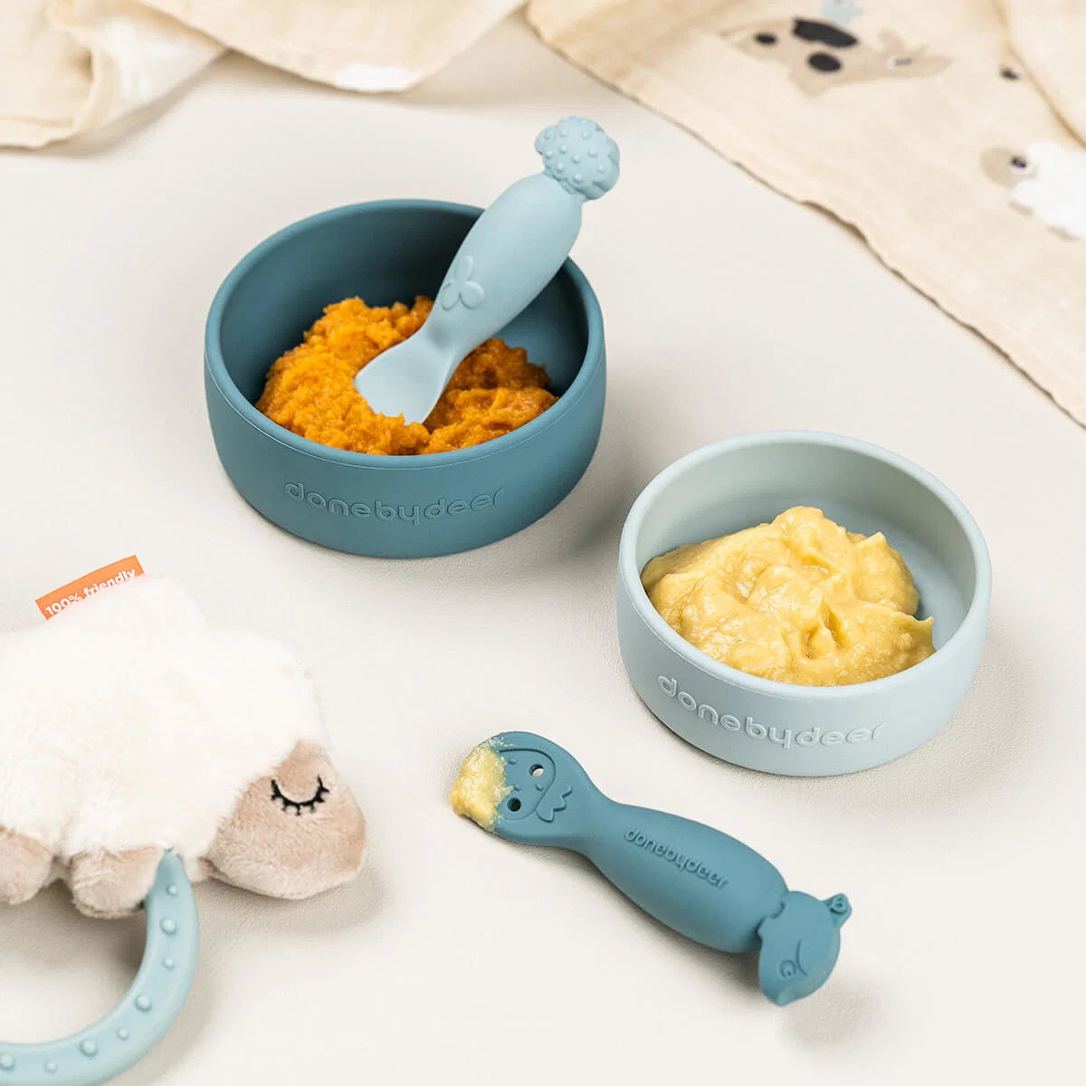 Colheres de aprendizagem (pack 2), Tiny farm Blue