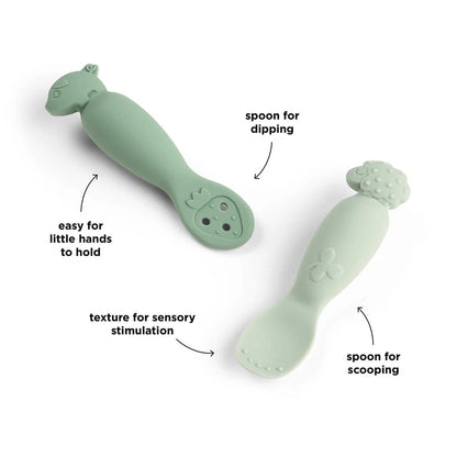 Colheres de aprendizagem (pack 2), Tiny farm Green