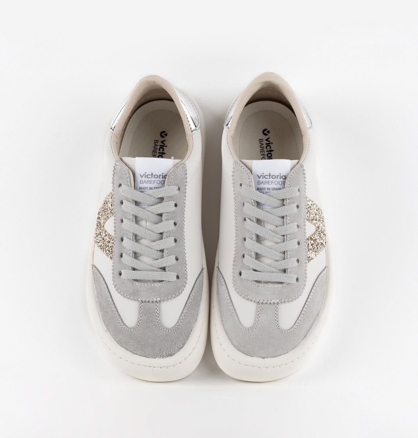 Victoria Barefoot - Sapatilhas Olmo Pele & Fantasia, Cinza