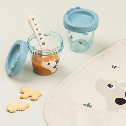 Copos para comida de bebé (pack 2), Tiny farm Blue