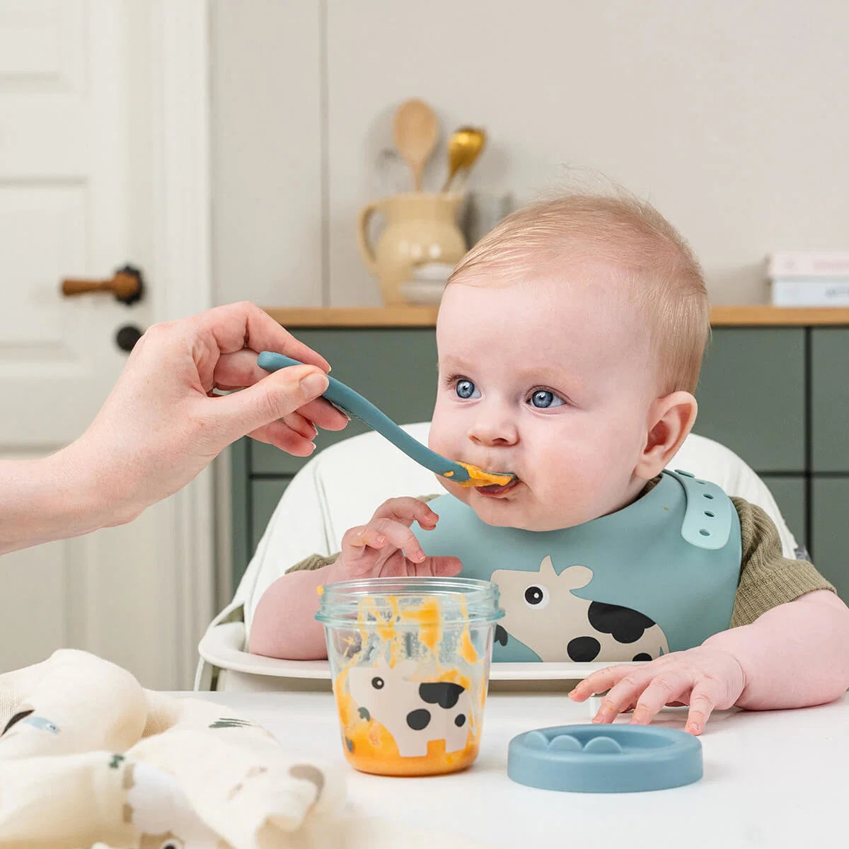 Copos para comida de bebé (pack 2), Tiny farm Blue