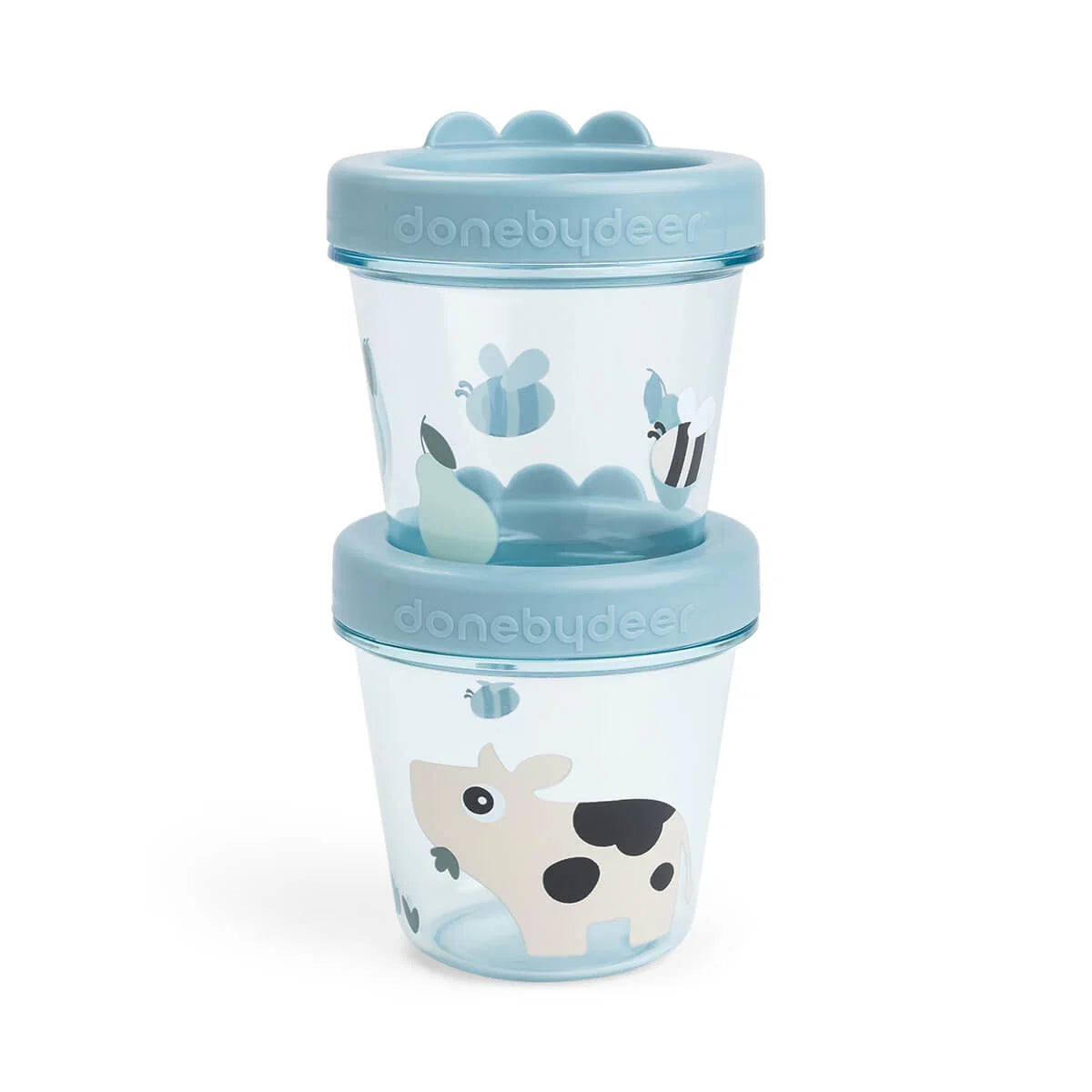 Copos para comida de bebé (pack 2), Tiny farm Blue