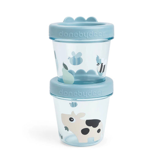 Copos para comida de bebé (pack 2), Tiny farm Blue