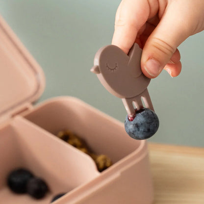 Caixa de snacks com mini garfo, Tiny Farm Powder