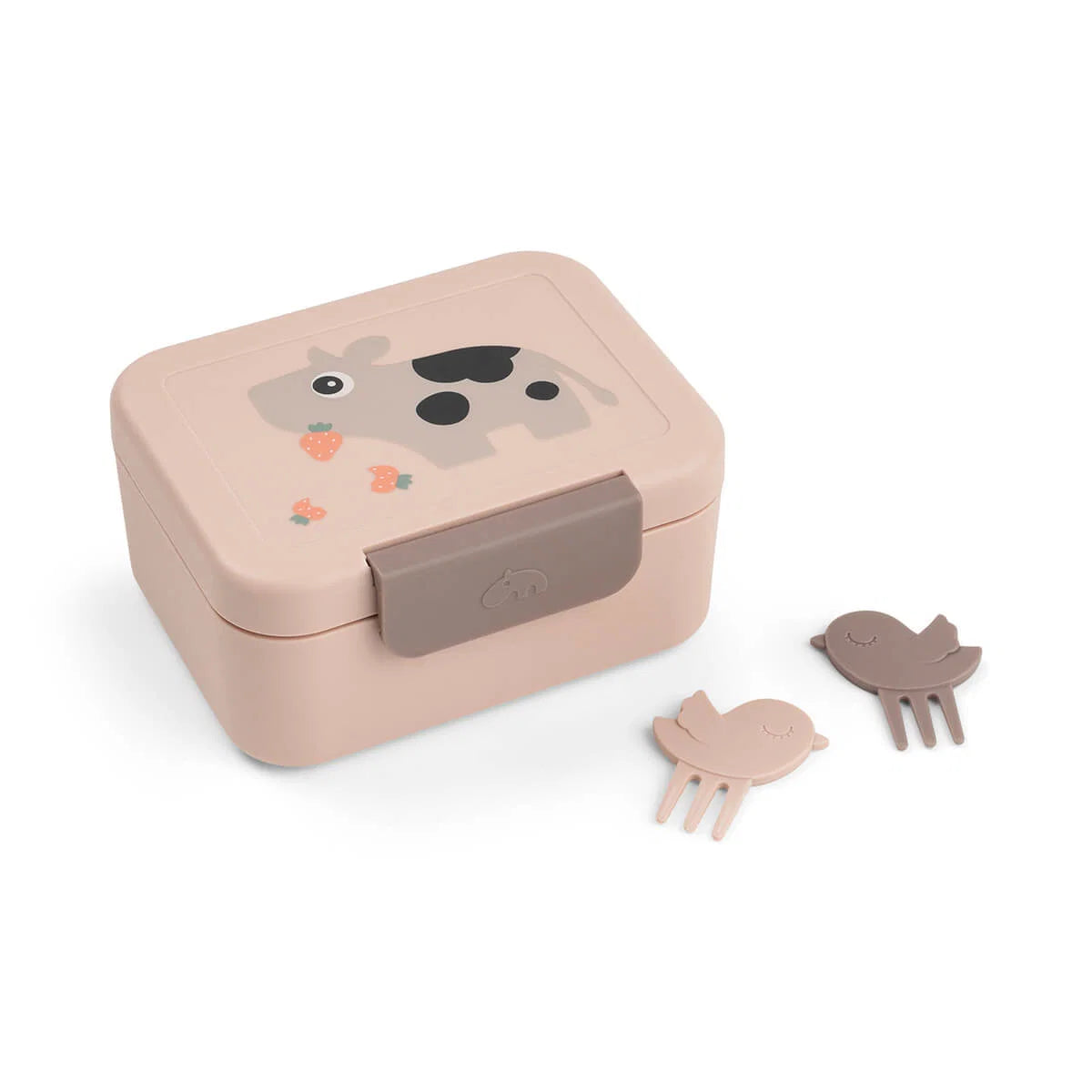 Caixa de snacks com mini garfo, Tiny Farm Powder