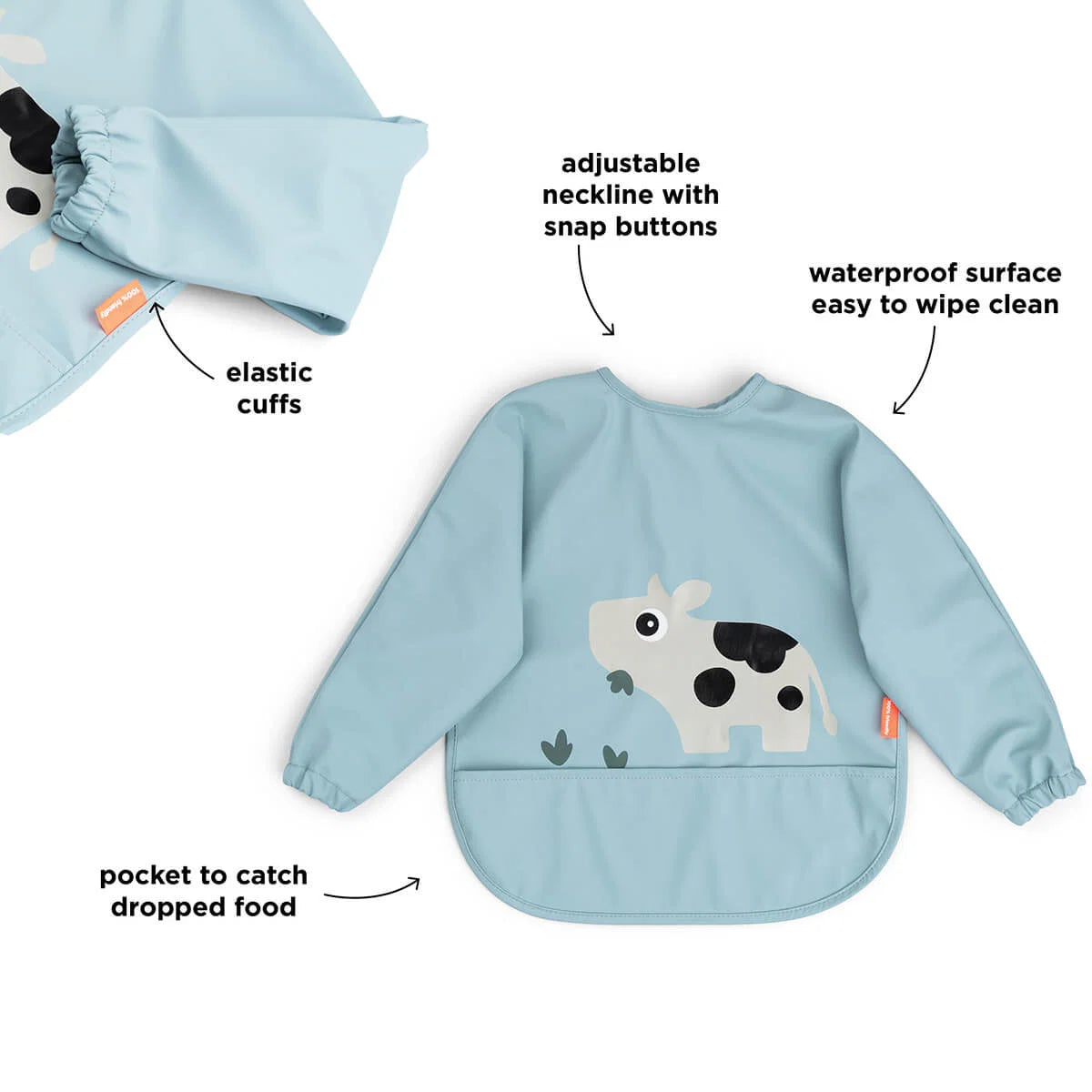 Babete com mangas, Tiny farm Blue