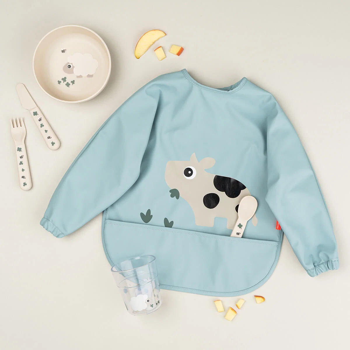 Babete com mangas, Tiny farm Blue