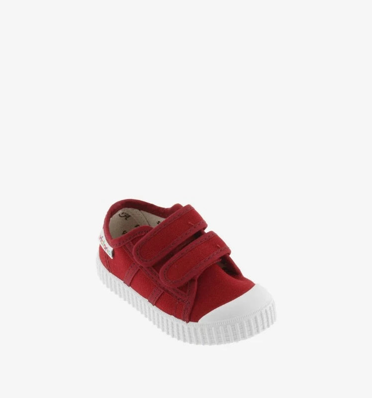 Victoria Shoes - Ténis lona com velcro, vermelho