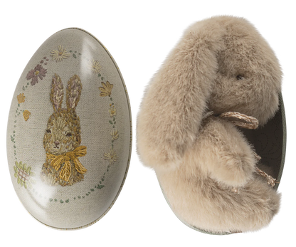 Ovo de Páscoa de metal Pequeno Coelho e Flores, Maileg