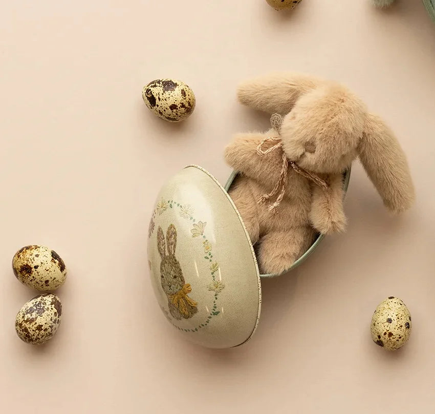 Ovo de Páscoa de metal Pequeno Coelho e Flores, Maileg