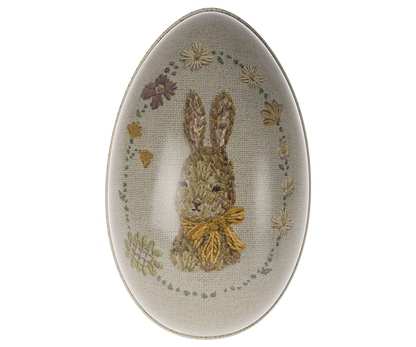 Ovo de Páscoa de metal Pequeno Coelho e Flores, Maileg
