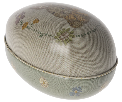 Ovo de Páscoa de metal Pequeno Coelho e Flores, Maileg