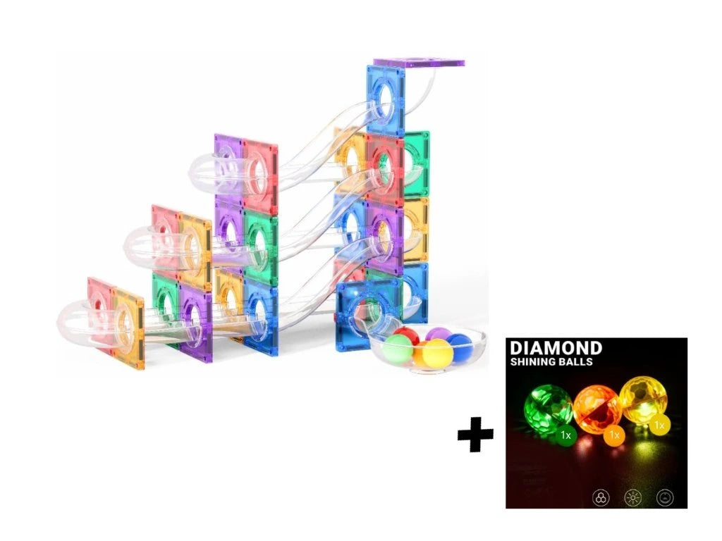 Magnetic Tiles - Pista de Bolas Colorida 100 peças
