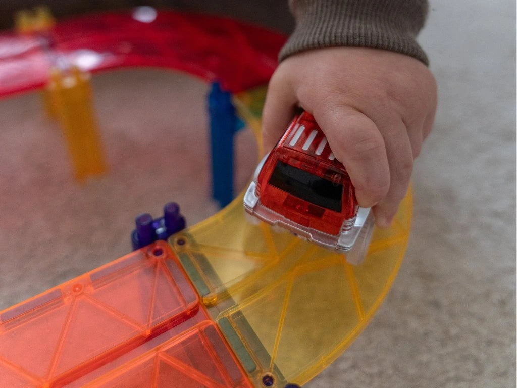 Magnetic Tiles - Pista de Carros Colorida 100 peças 