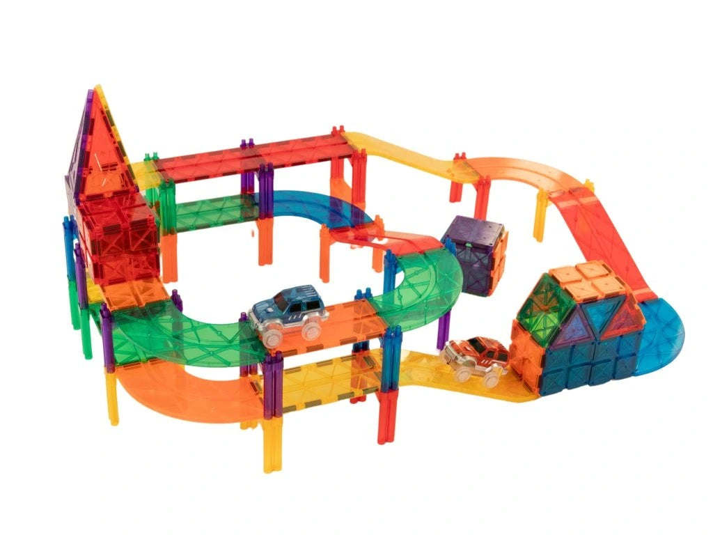 Magnetic Tiles - Pista de Carros Colorida 100 peças 