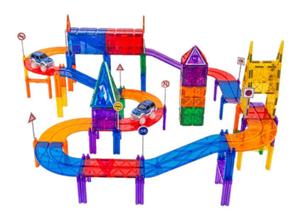 Magnetic Tiles - Pista de Carros Colorida 100 peças 