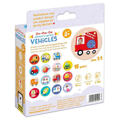 On-the-go memory game vehicles 2+ Banana Panda