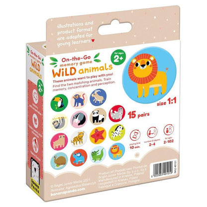 On-th-go memory game Wild animals 2+ Banana Panda