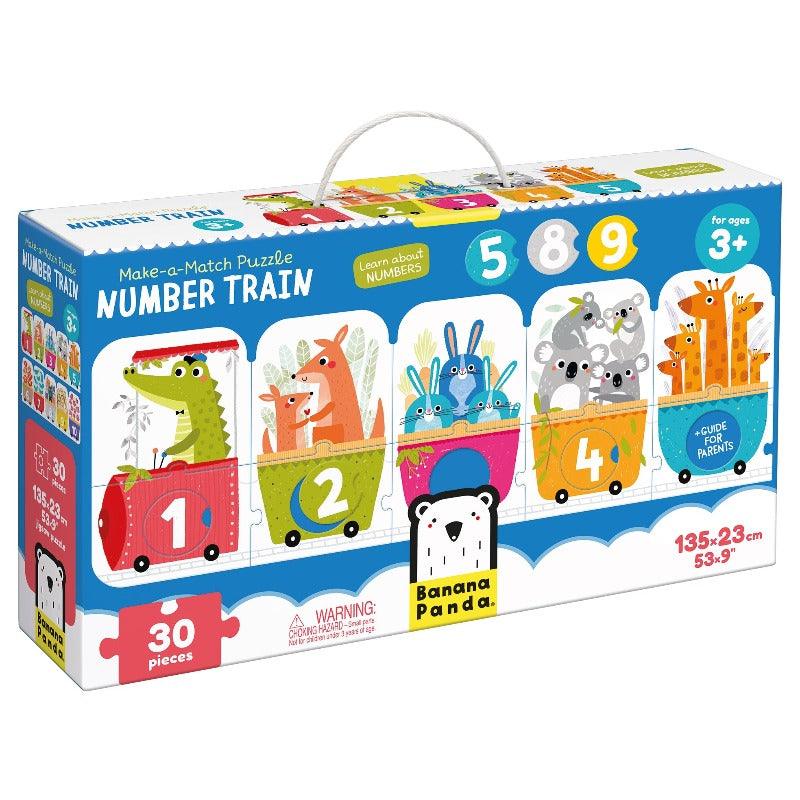 Make a match Puzzle Number Train Banana Panda