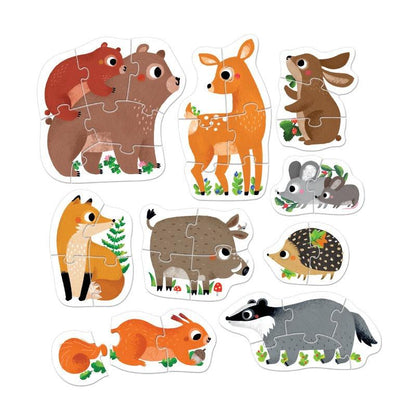 Progressive puzzles forest animals