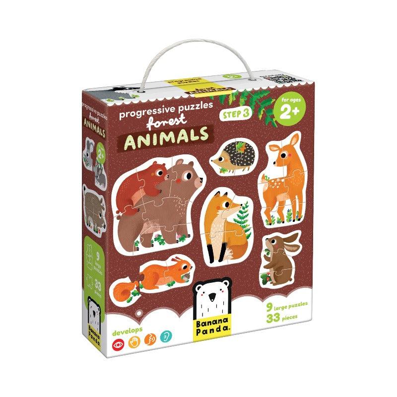 Progressive puzzles forest animals