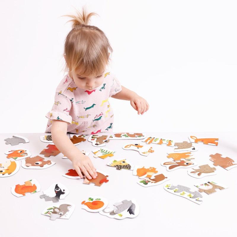 Progressive puzzles forest animals