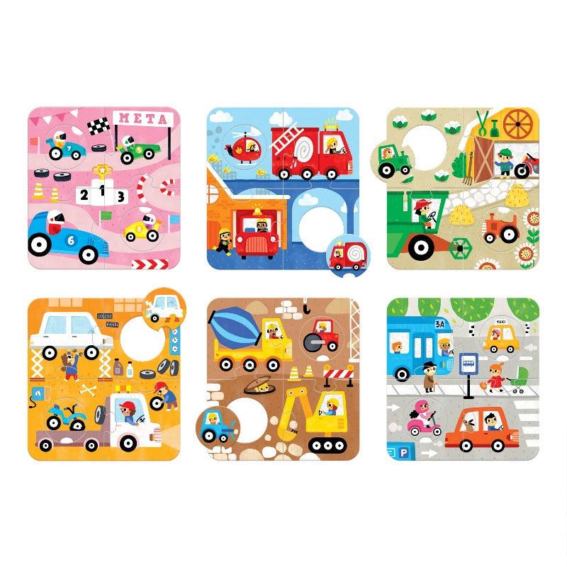 Match the vehicles puzzles 2+ Banana Panda