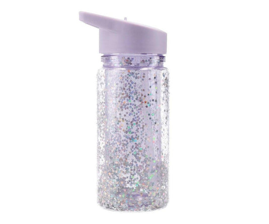 Garrafa com palhinha glitter Stars Lilac, Tutete