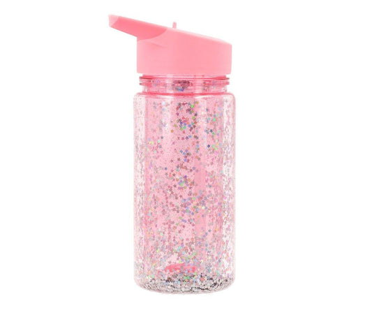 Garrafa com palhinha glitter Star Gloss, Tutete