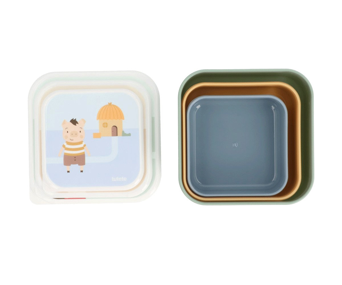 3 Caixas de snacks The Three Little Pigs