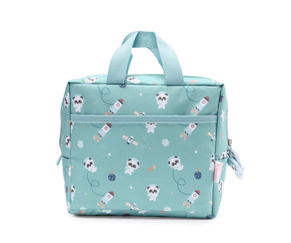 Lancheira Térmica Infantil Personalizável, Pandas In Space