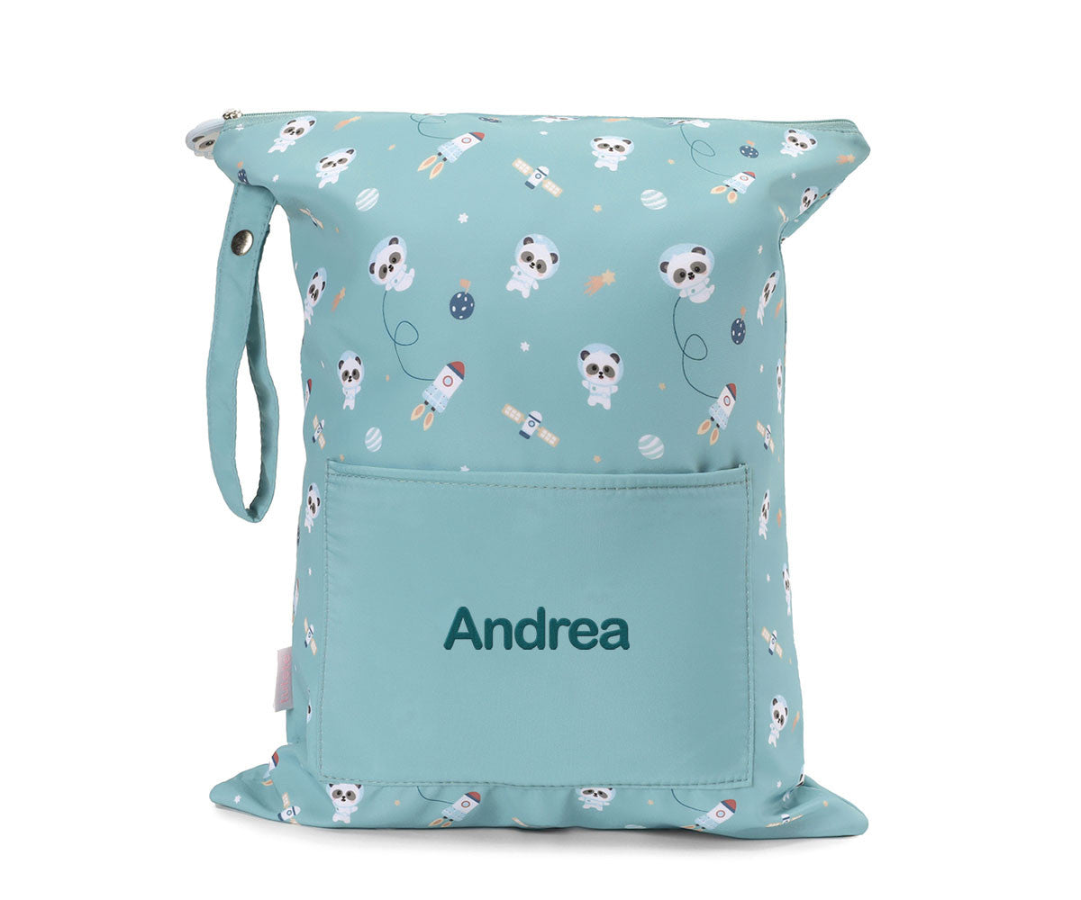 Bolsa Impermeável Infantil Personalizável, Pandas In Space