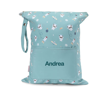 Bolsa Impermeável Infantil Personalizável, Pandas In Space