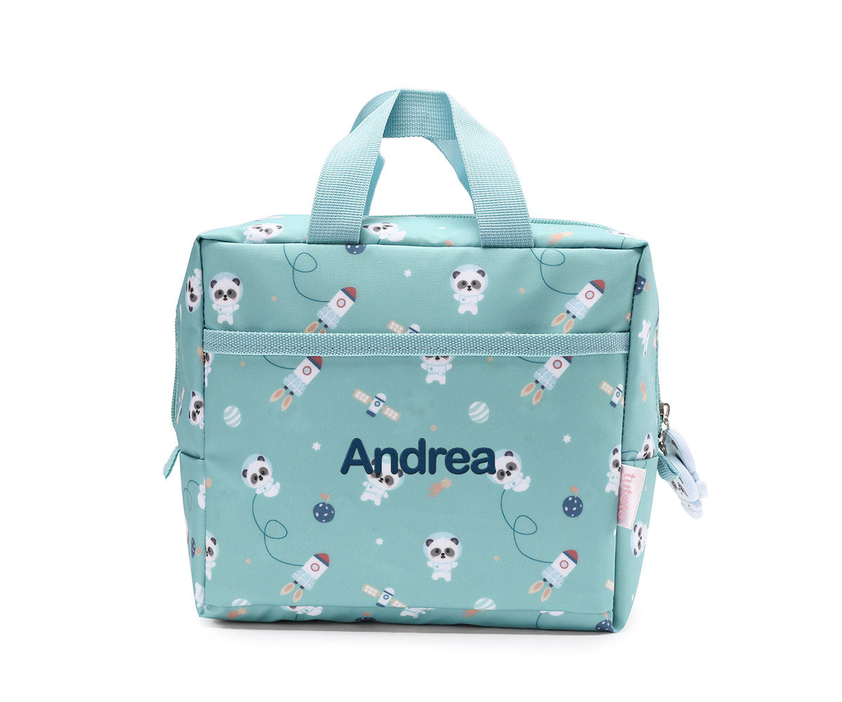 Lancheira Térmica Infantil Personalizável, Pandas In Space