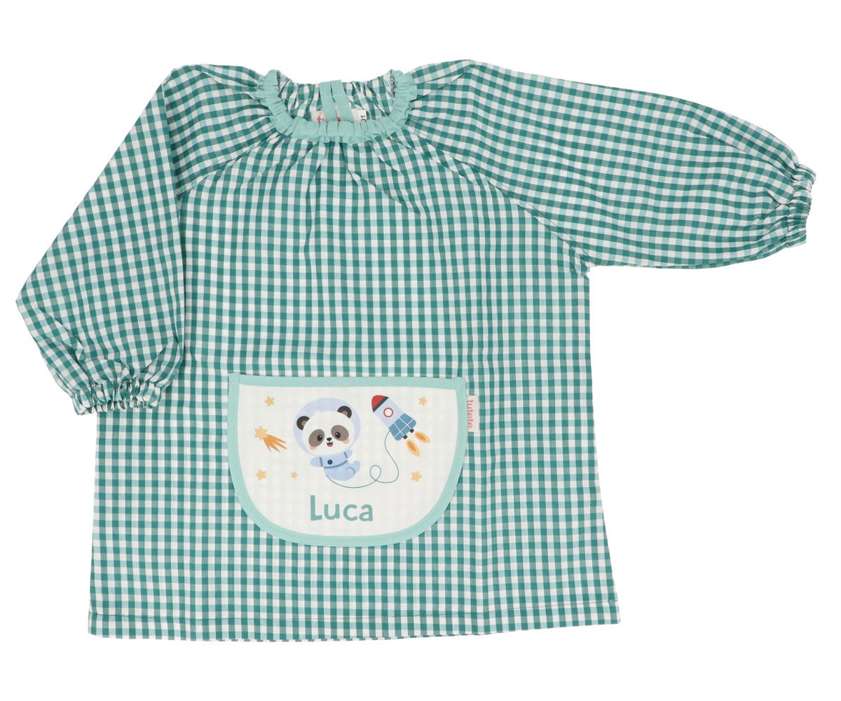 Bata com Bolso Central Vichy Personalizável, Pandas In Space