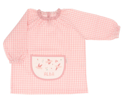 Bata com Bolso Central Vichy Personalizável, Blossom Birds