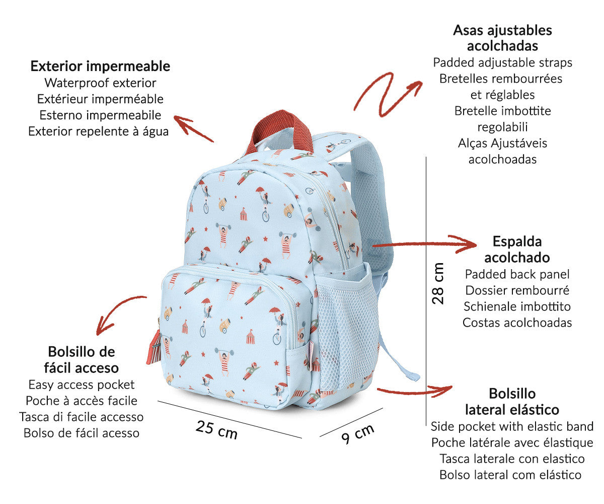 Mochila Infantil Personalizável, Circus Show