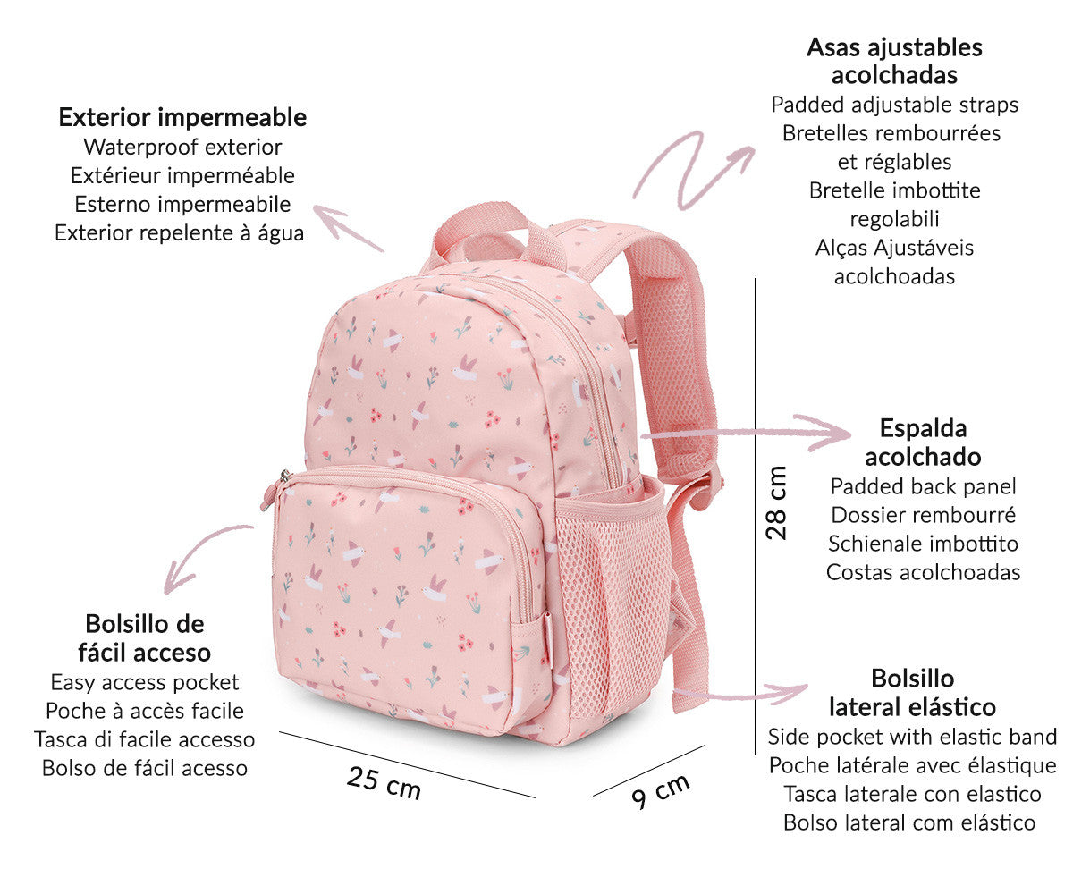 Mochila Infantil Personalizável, Blossom Birds