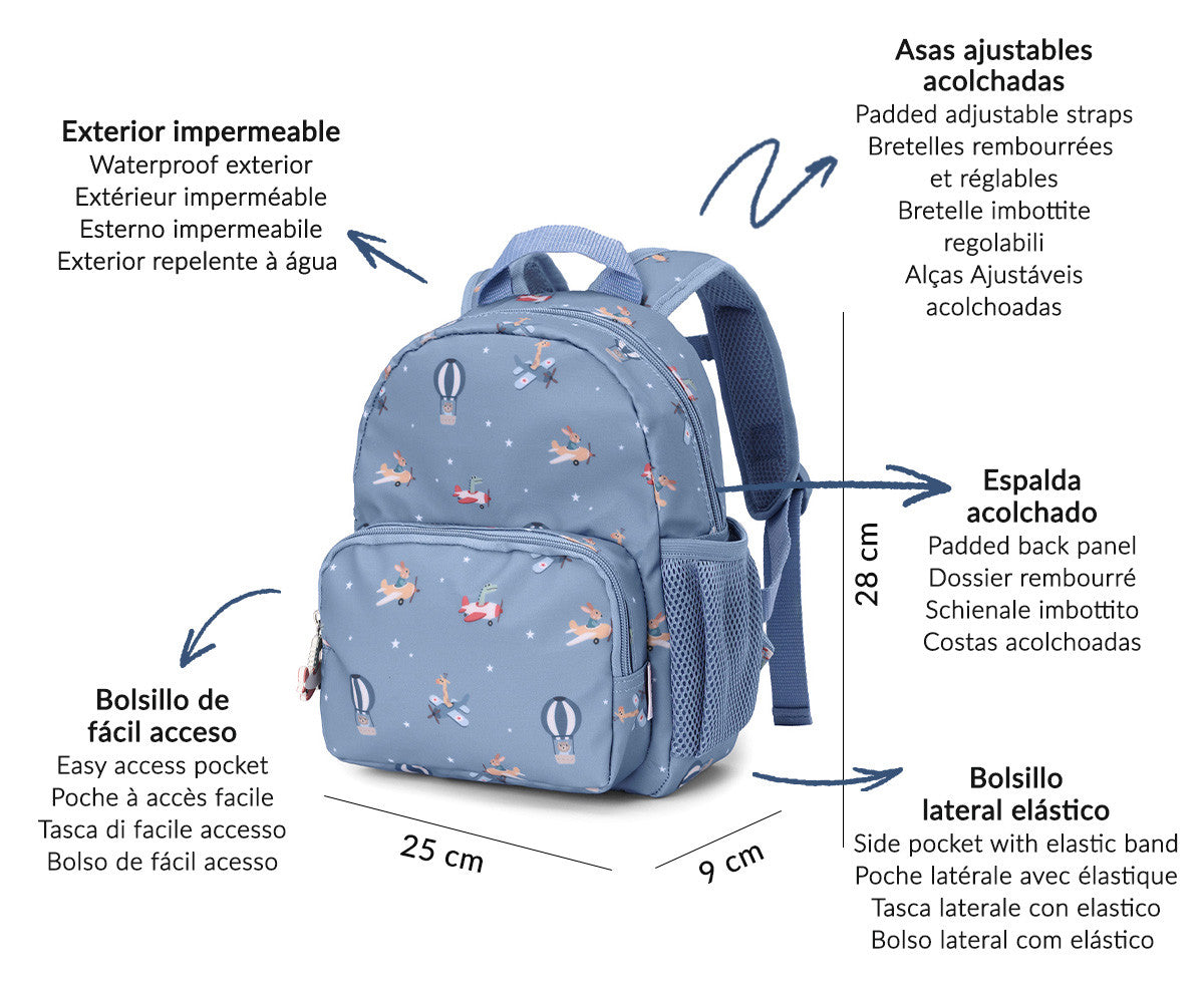 Mochila Infantil Personalizável, Airplanes