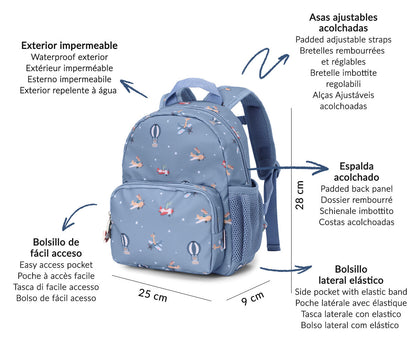 Mochila Infantil Personalizável, Airplanes