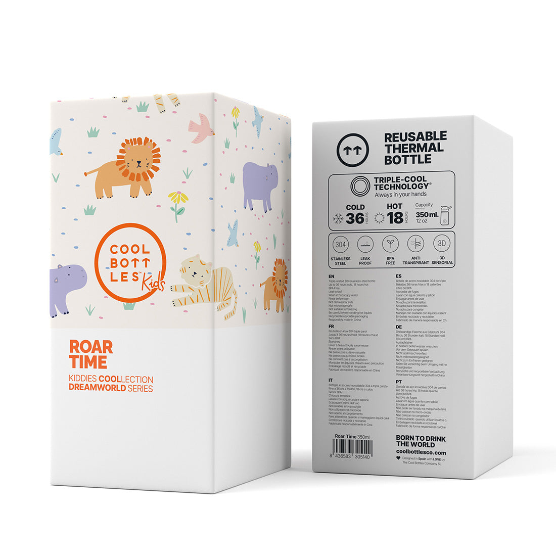 Garrafa térmica Cool Bottles, Roar Time 350 ml