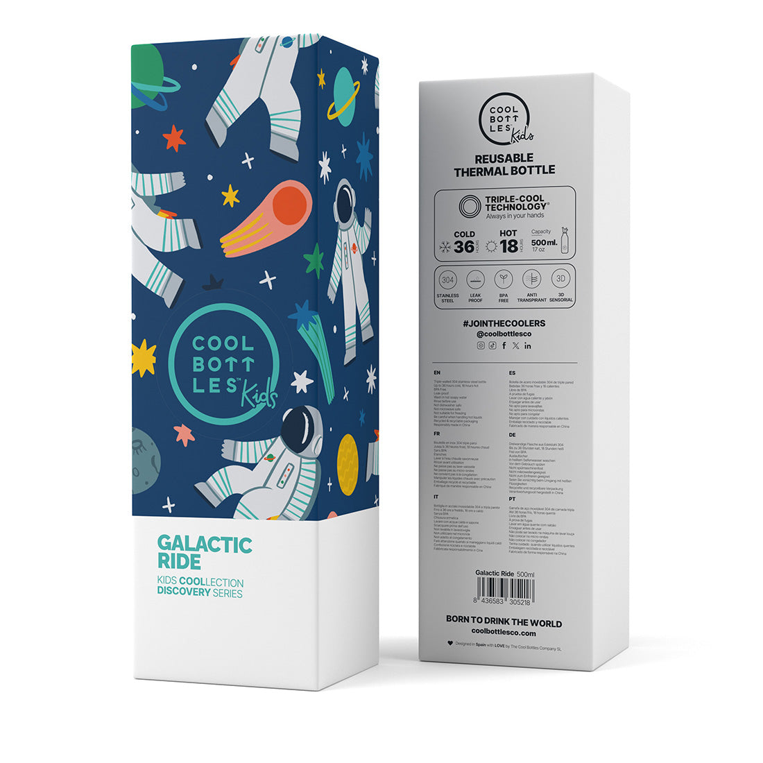 Garrafa térmica Cool Bottles, Galactic Ride 500ml